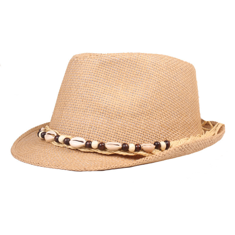Aplikacija za moški slamnati trilby klobuk Shell Beach Sun