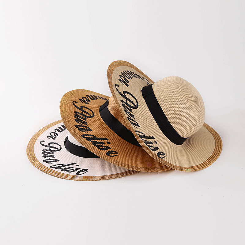 Po meri natisnjen logotip Floppy Beach Straw Hat za dogodek